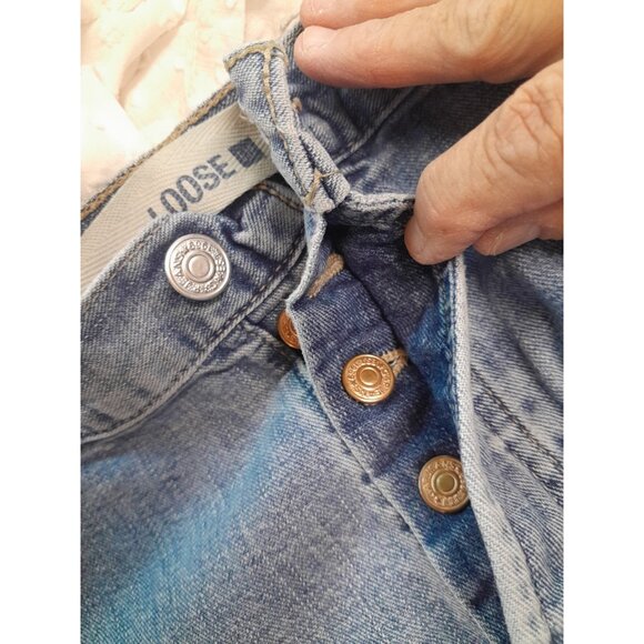 Vtg 90s Gap Womens Loose Fit Button Fly Classic Medium Wash Y2K Size 16 Jeans - Picture 4 of 16